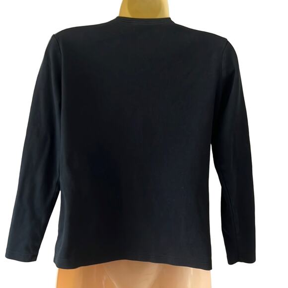 L.L.Bean Knit Top Size XS Black Cotton Long Sleeve Basic Gorpcore Base Layer - Picture 3 of 10